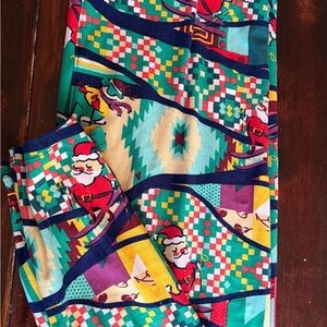 LuLaRoe TC2 Leggings - Santa and Geometric Patterns